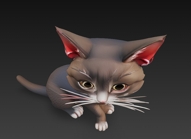 Cat Realistic 3D Model Basic - Low Poly Realistic Low-poly 3D model_3