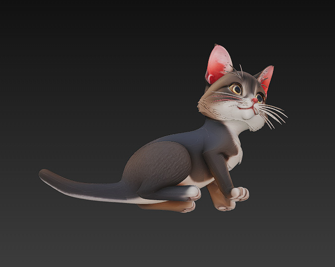 Cat Realistic 3D Model Basic - Low Poly Realistic Low-poly 3D model_8