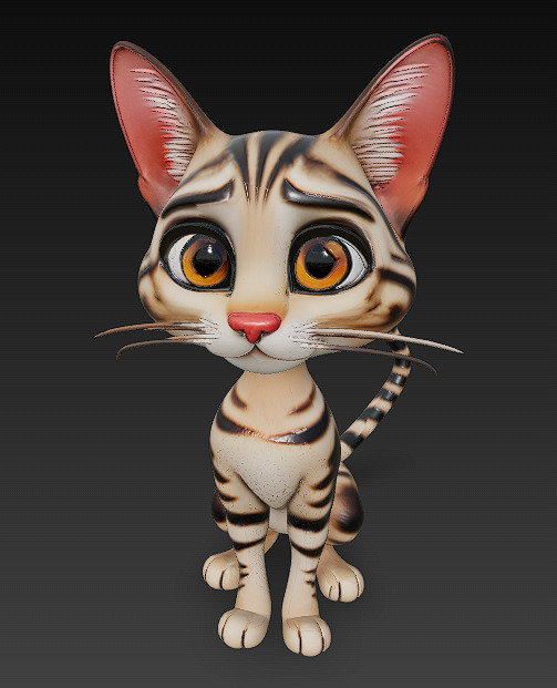 Cat Realistic 3D Model Basic - Low Poly Realistic Low-poly 3D model_1