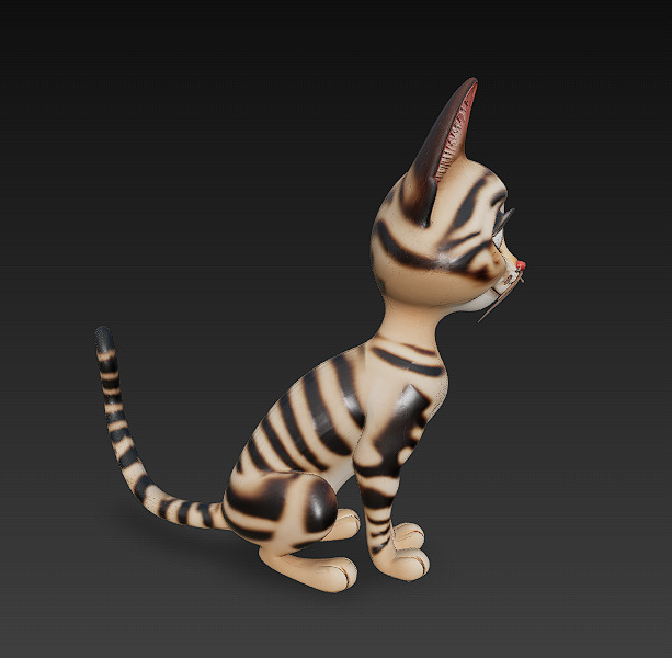 Cat Realistic 3D Model Basic - Low Poly Realistic Low-poly 3D model_4