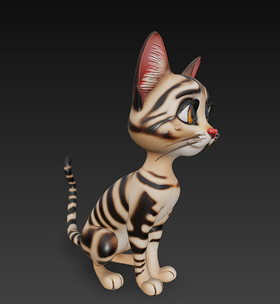Cat Realistic 3D Model Basic - Low Poly Realistic Low-poly 3D model_3