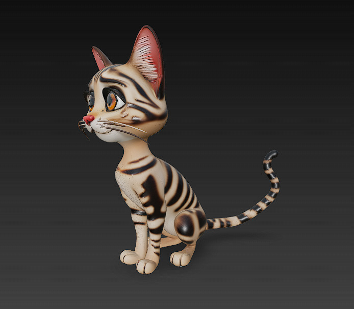 Cat Realistic 3D Model Basic - Low Poly Realistic Low-poly 3D model_2