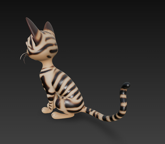 Cat Realistic 3D Model Basic - Low Poly Realistic Low-poly 3D model_6