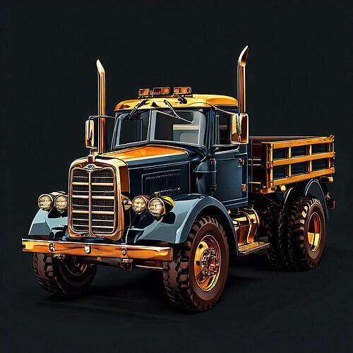 Classic Heavy Duty Truck 3D Model Low-poly 3D model