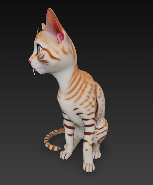 Cat Realistic 3D Model Basic - Low Poly Realistic Low-poly 3D model_5