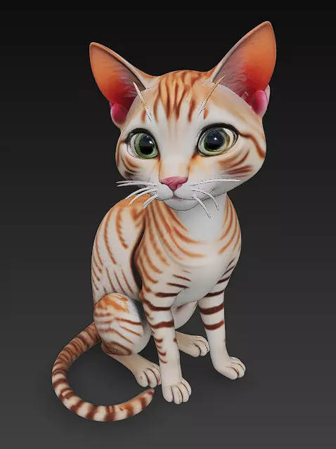 Cat Realistic 3D Model Basic - Low Poly Realistic Low-poly 3D model_0