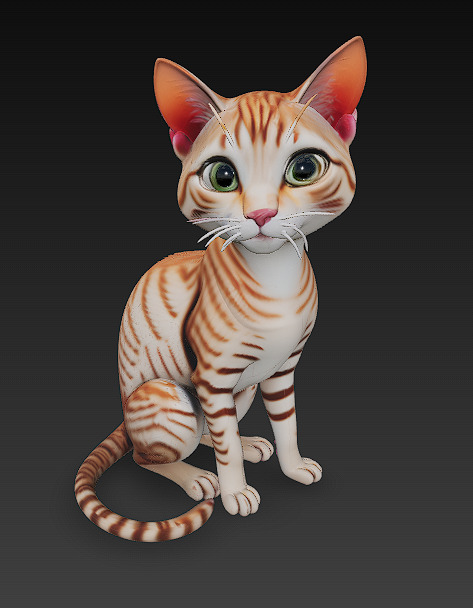 Cat Realistic 3D Model Basic - Low Poly Realistic Low-poly 3D model_2