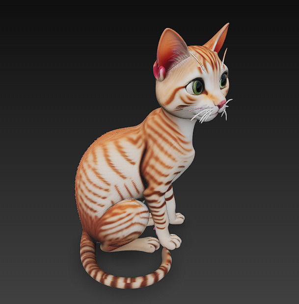 Cat Realistic 3D Model Basic - Low Poly Realistic Low-poly 3D model_1