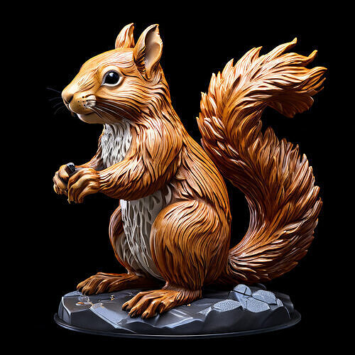 Realistic Red Squirrel 3D Model Low-poly 3D model