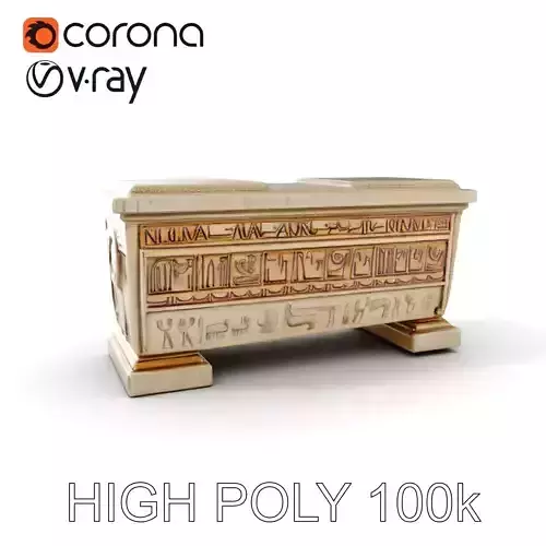 Ancient Sarcophagus Model Pack with Hieroglyphics Low-poly 3D model