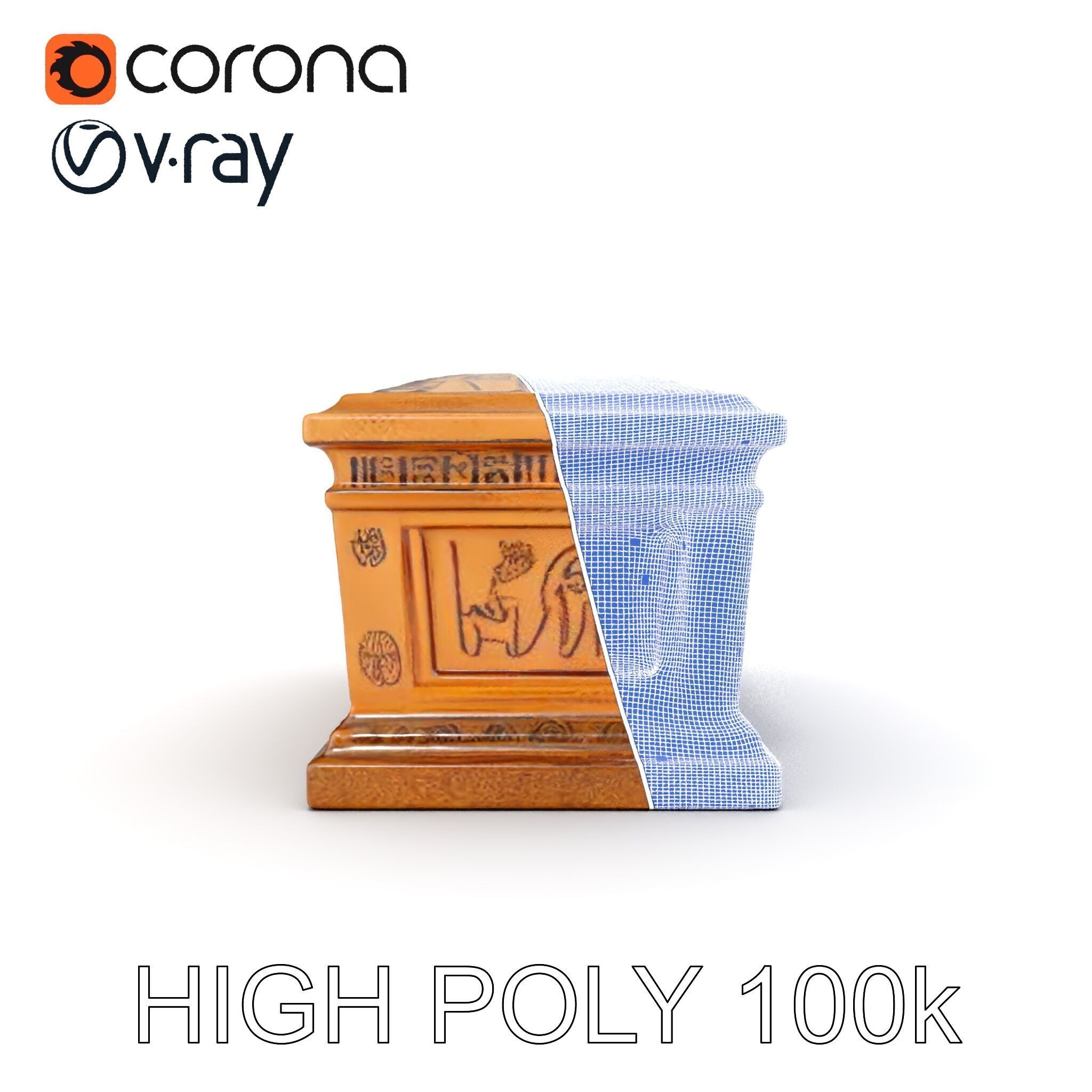 Ancient Egyptian Sarcophagus D Model Pack Low-poly 3D model_35