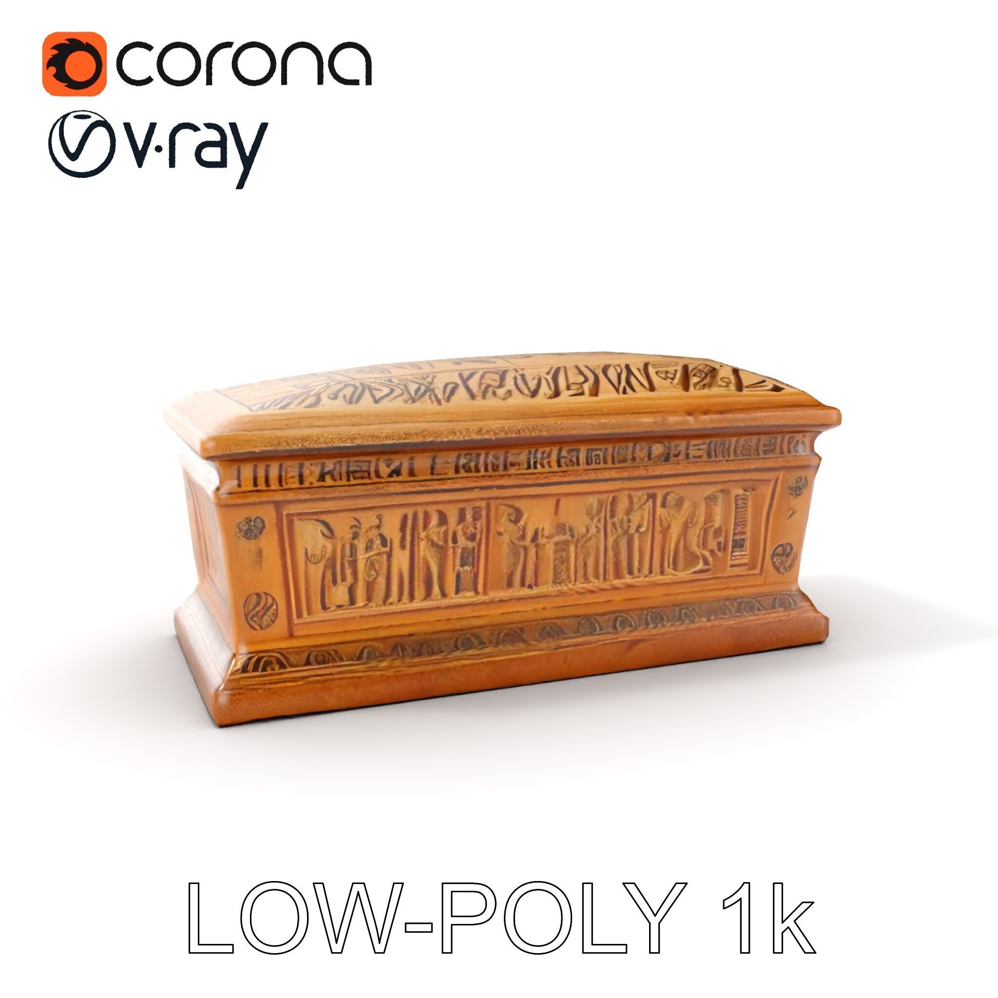 Ancient Egyptian Sarcophagus D Model Pack Low-poly 3D model_9