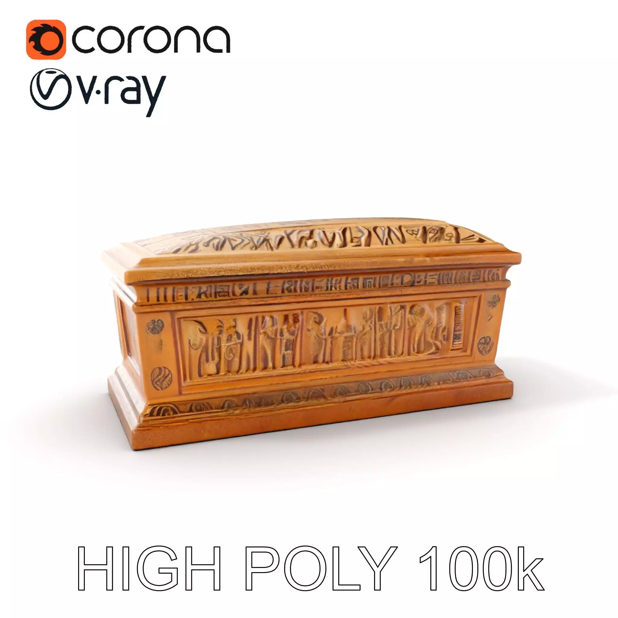 Ancient Egyptian Sarcophagus D Model Pack Low-poly 3D model_0