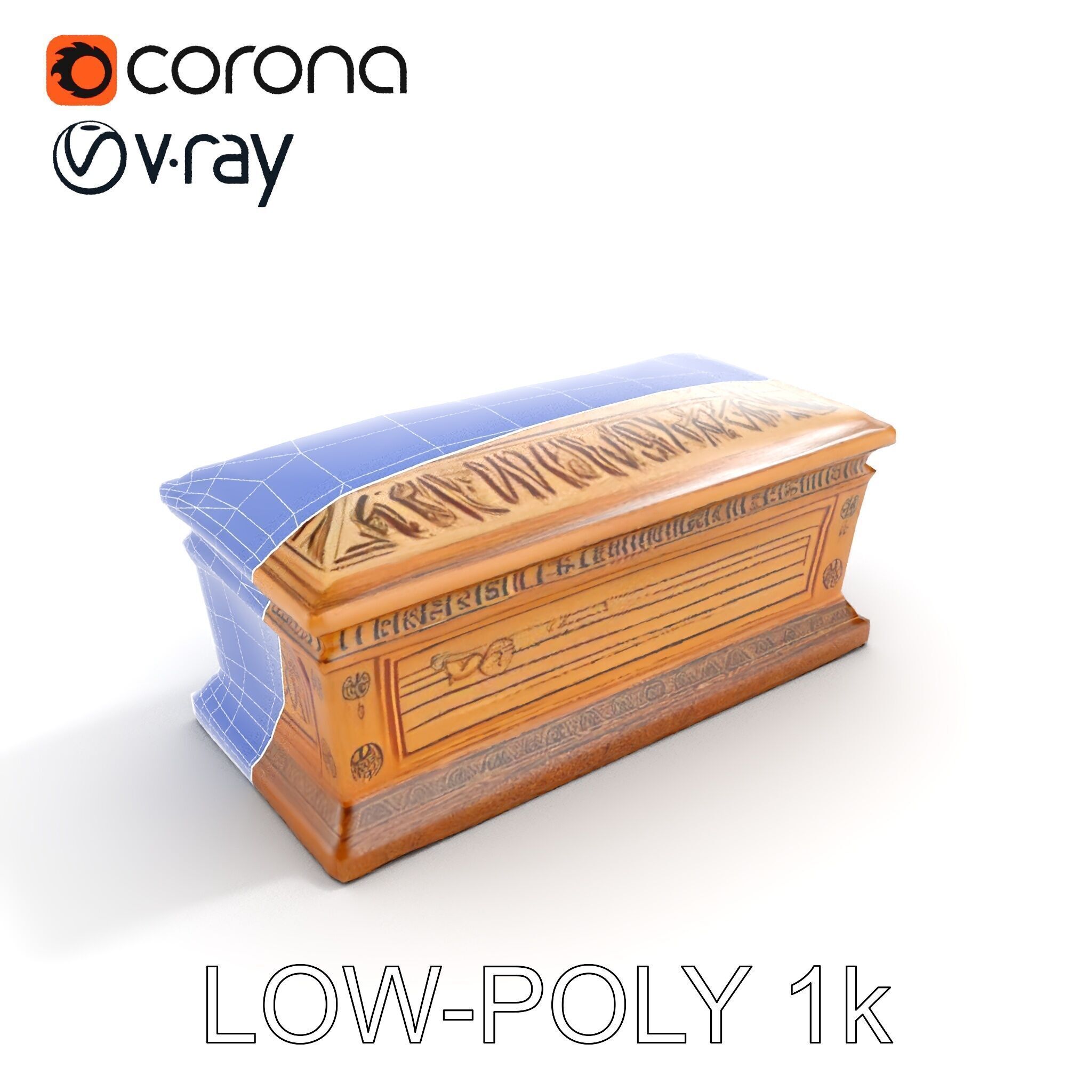 Ancient Egyptian Sarcophagus D Model Pack Low-poly 3D model_16