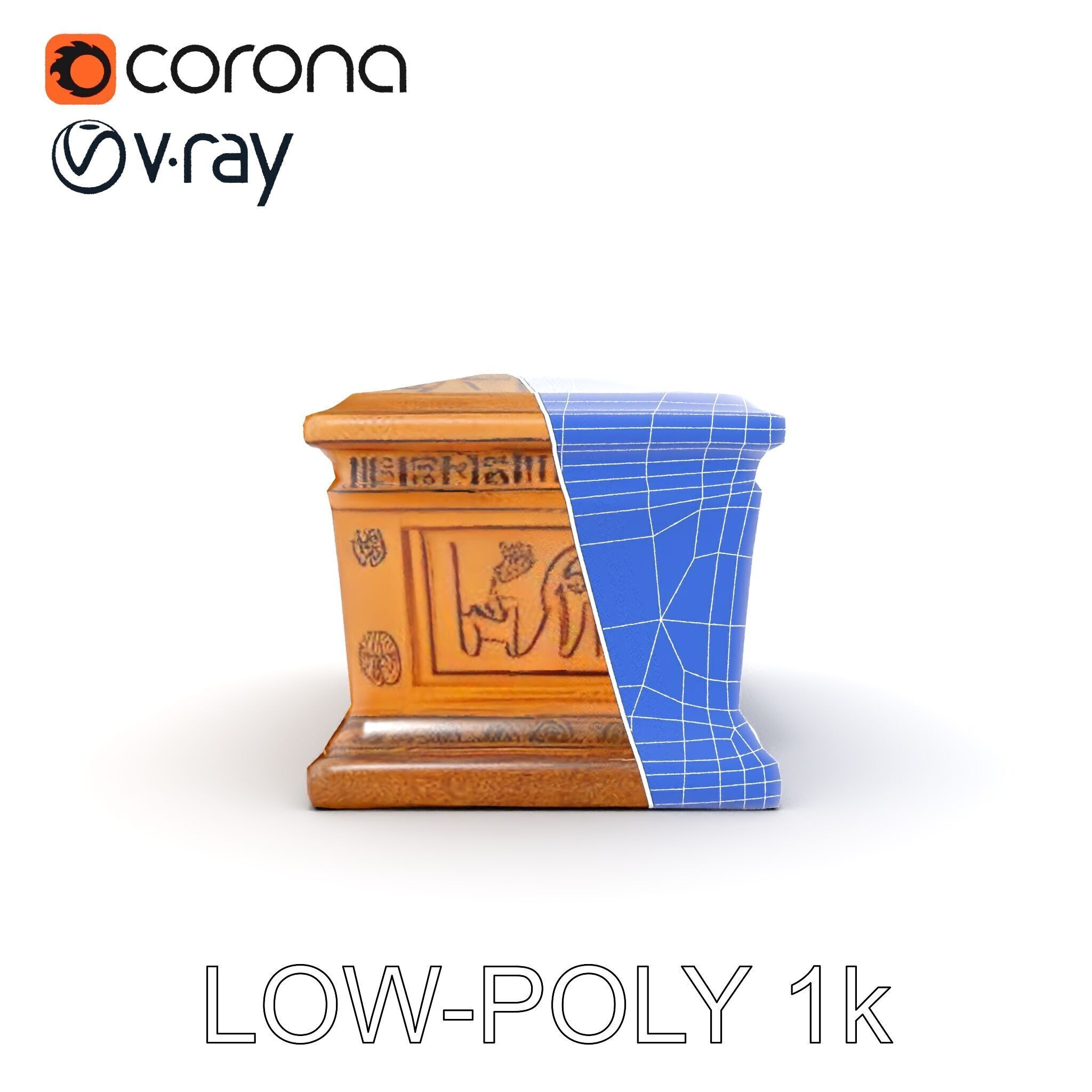 Ancient Egyptian Sarcophagus D Model Pack Low-poly 3D model_14