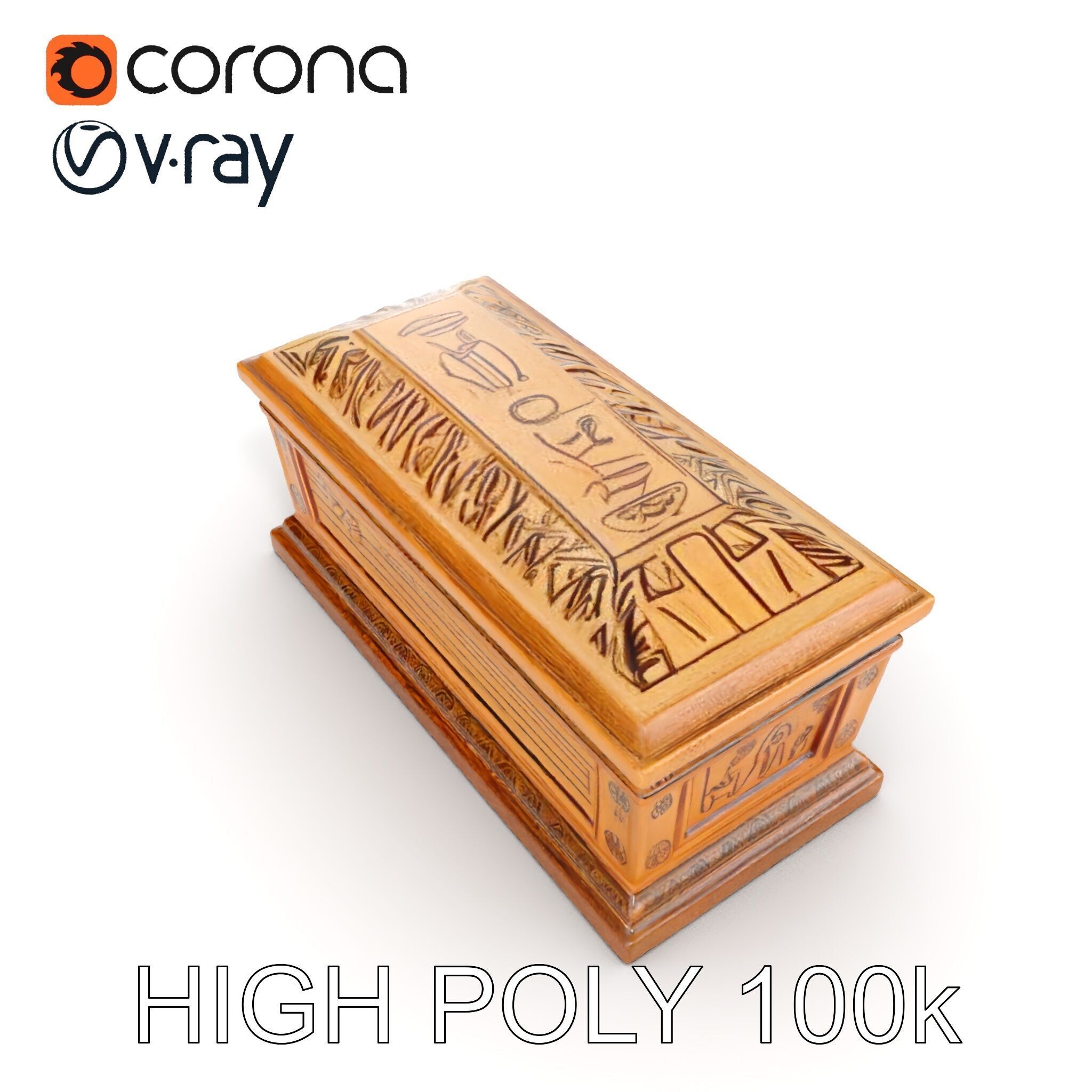 Ancient Egyptian Sarcophagus D Model Pack Low-poly 3D model_26