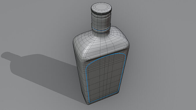 Jagermeister Liqueur Alcohol Bottle Low-poly 3D model 6