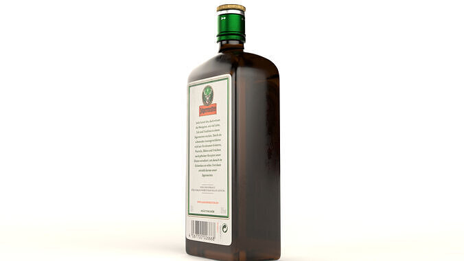 Jagermeister Liqueur Alcohol Bottle Low-poly 3D model 4