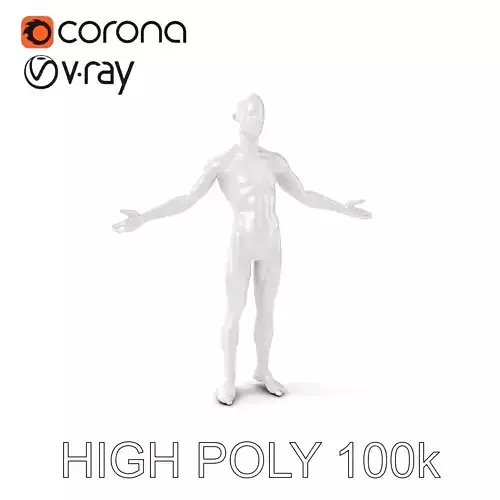 Stylized Human Male Figure with PBR Textures and Animation Co... Low-poly 3D model