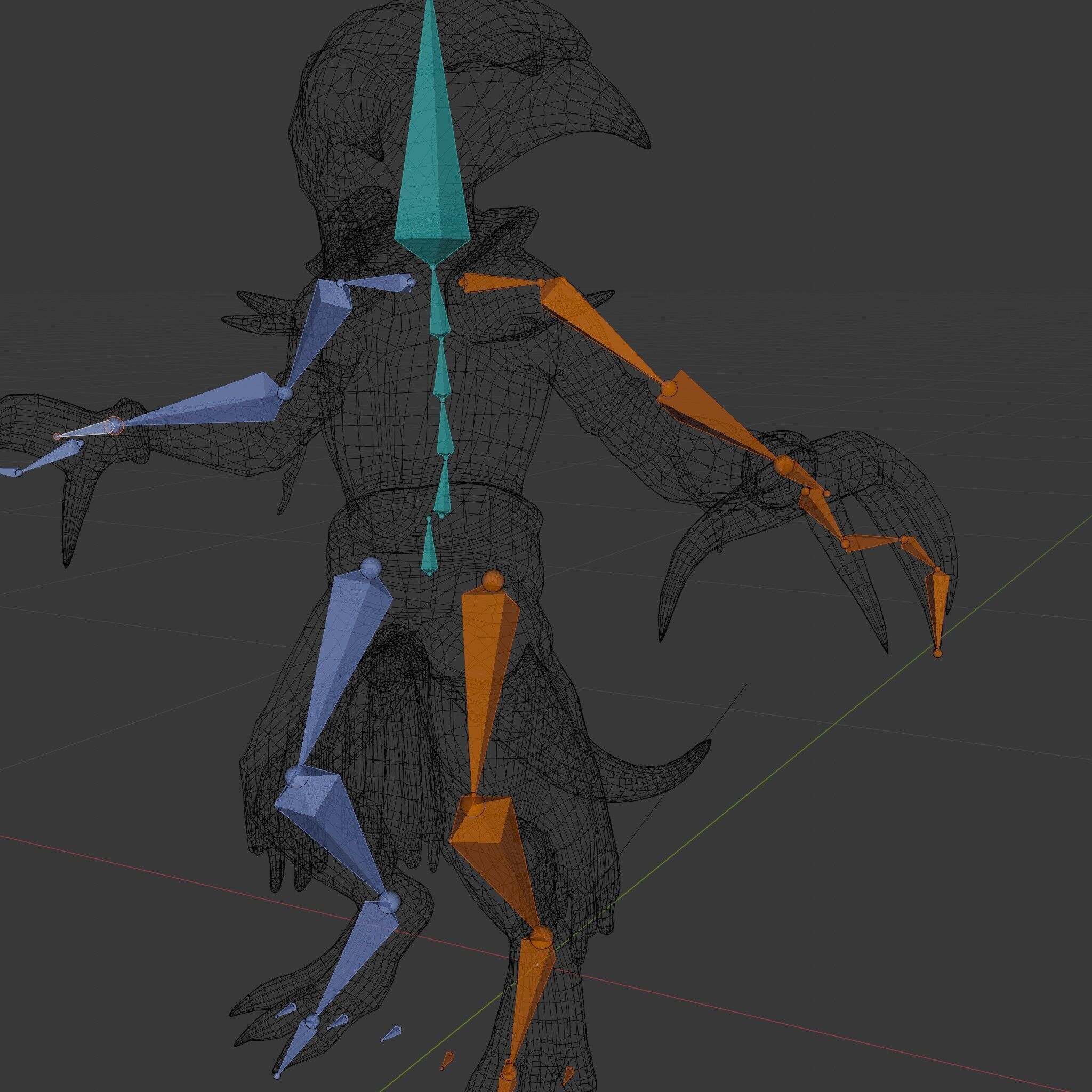 Aquatic Alien Warrior D Model with Glowing Green Eyes and Tri... Low-poly 3D model_23