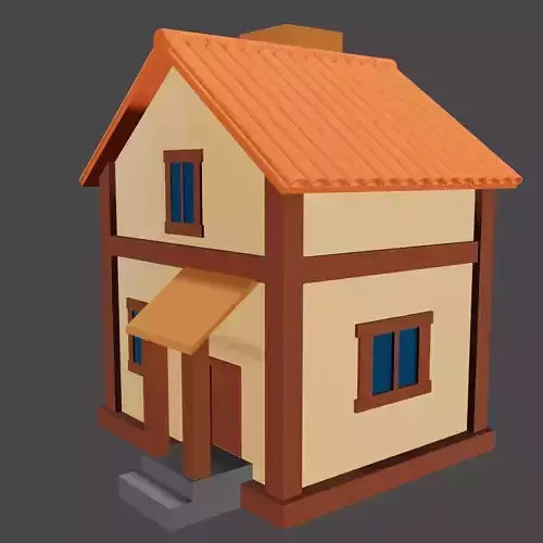Low Poly House Low-poly 3D model
