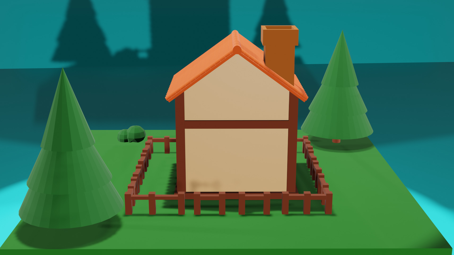 Low Poly House Low-poly 3D model_7