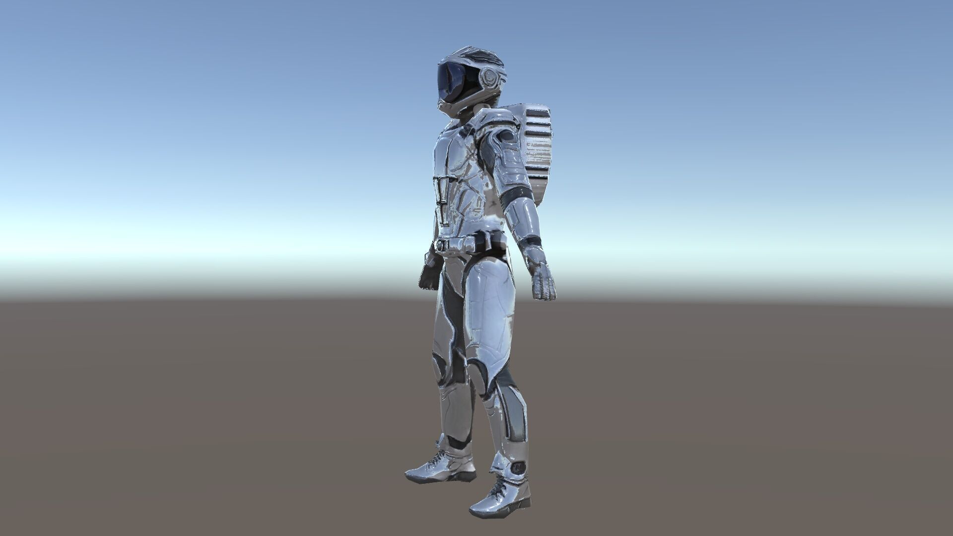 Futuristic Armored Space Explorer D Character Model Low-poly 3D model_20