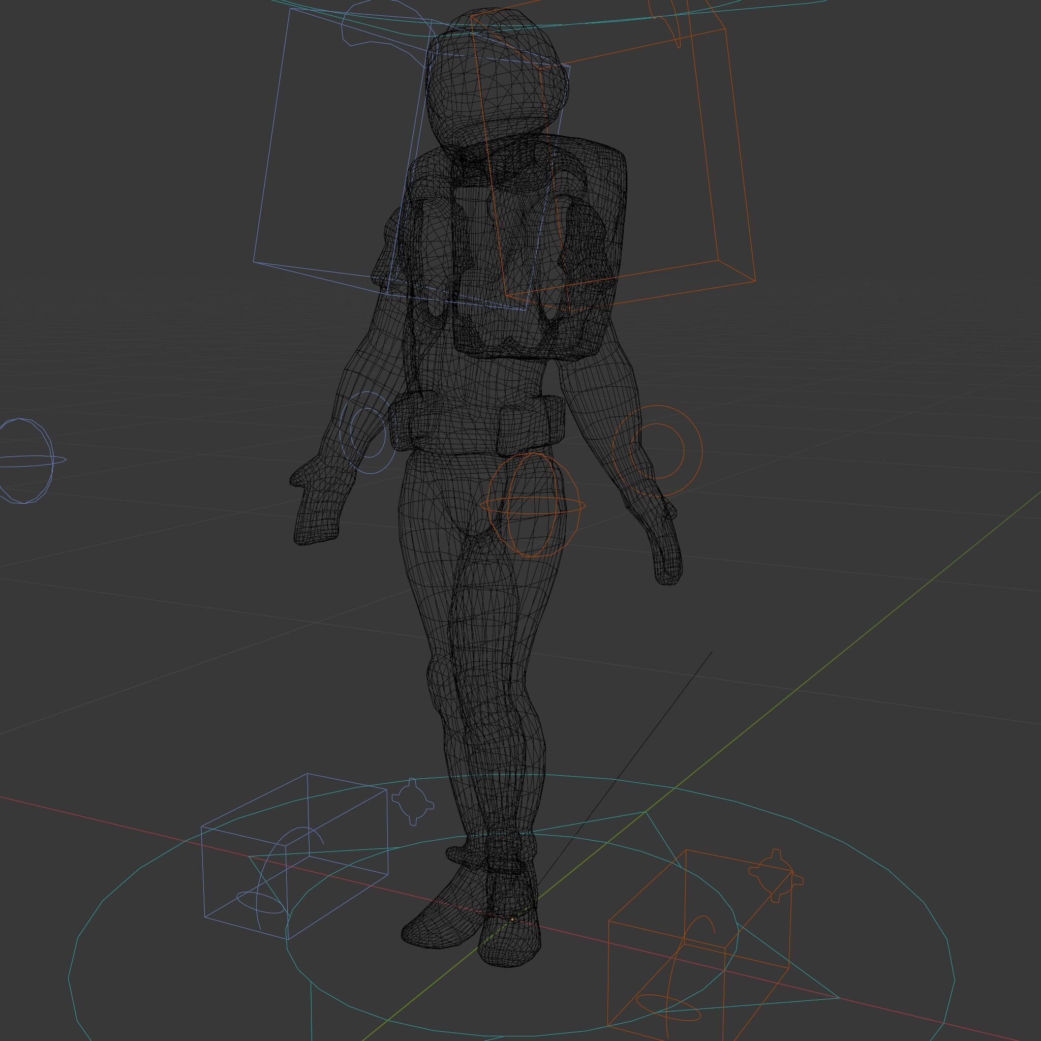 Futuristic Armored Space Explorer D Character Model Low-poly 3D model_37