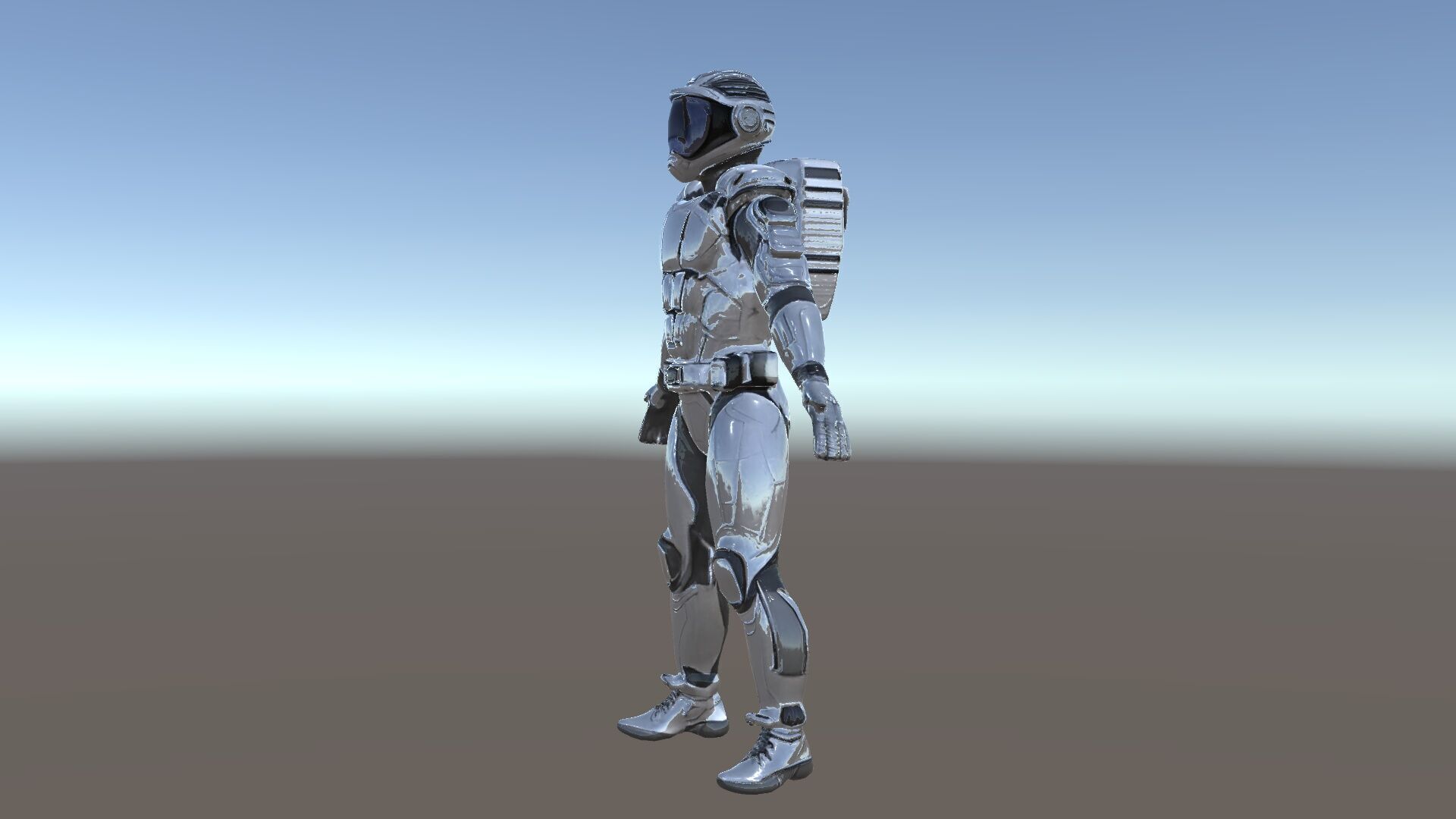 Futuristic Armored Space Explorer D Character Model Low-poly 3D model_6