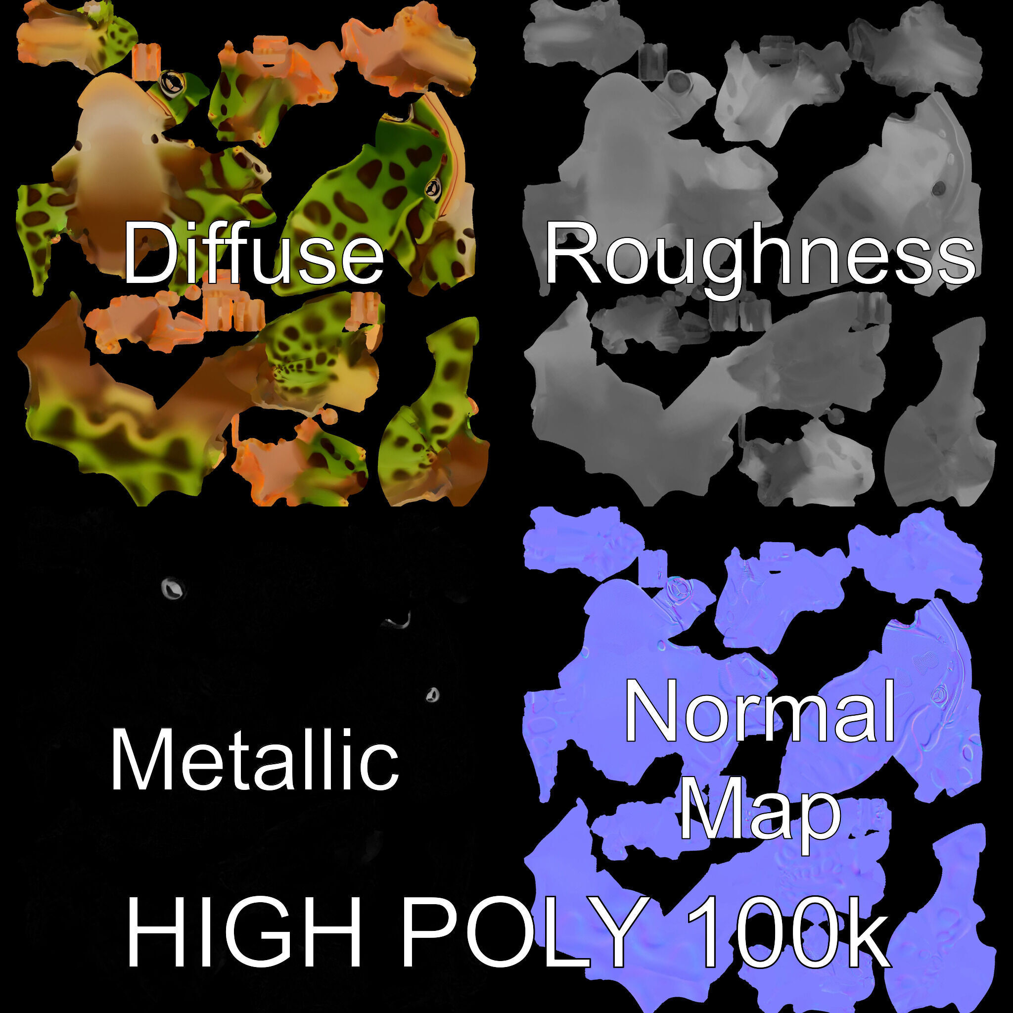 Colorful Tree Frog D Model Pack Low-poly 3D model_3