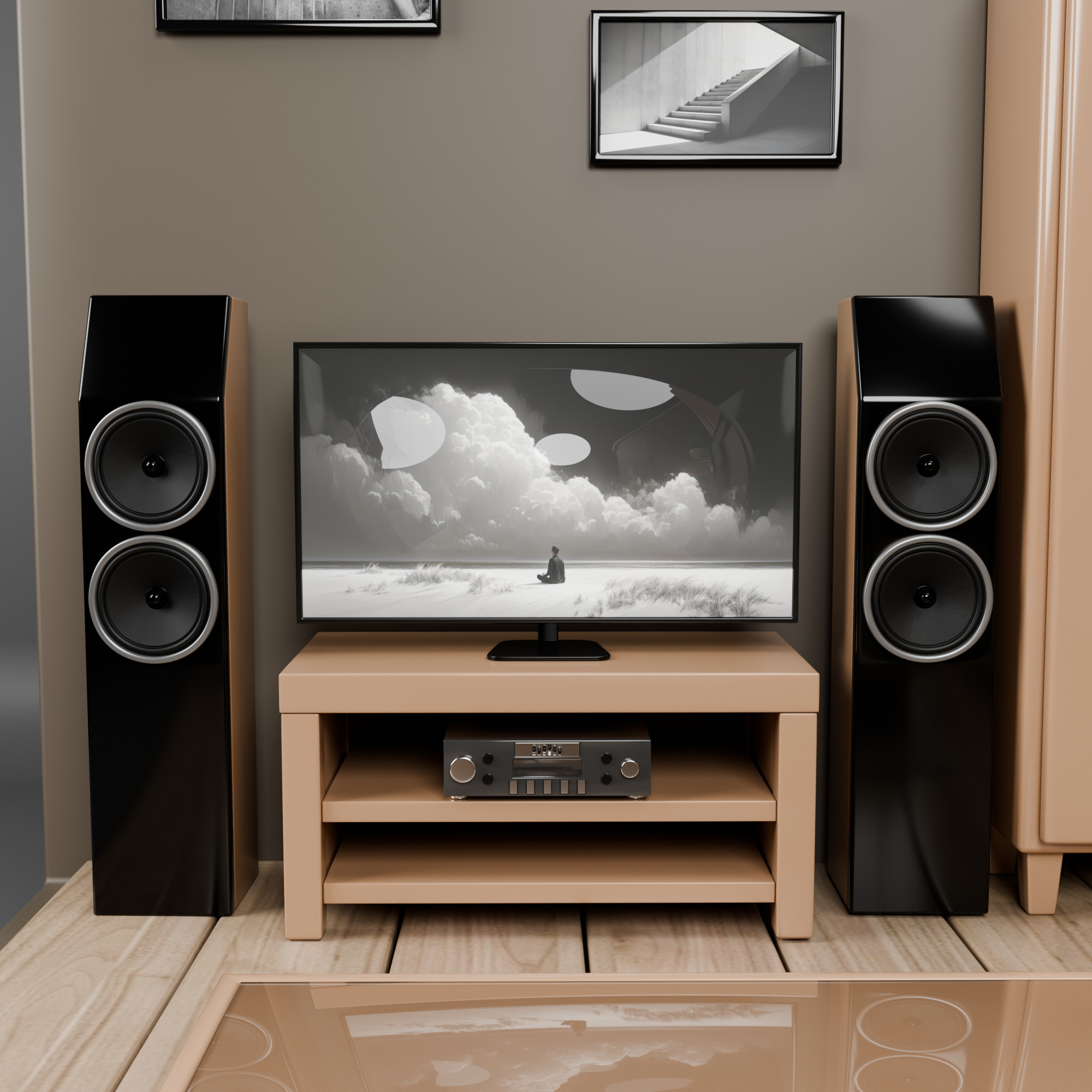 Isometric Cozy Living Room Low Poly 3D Scene Low-poly 3D model_5