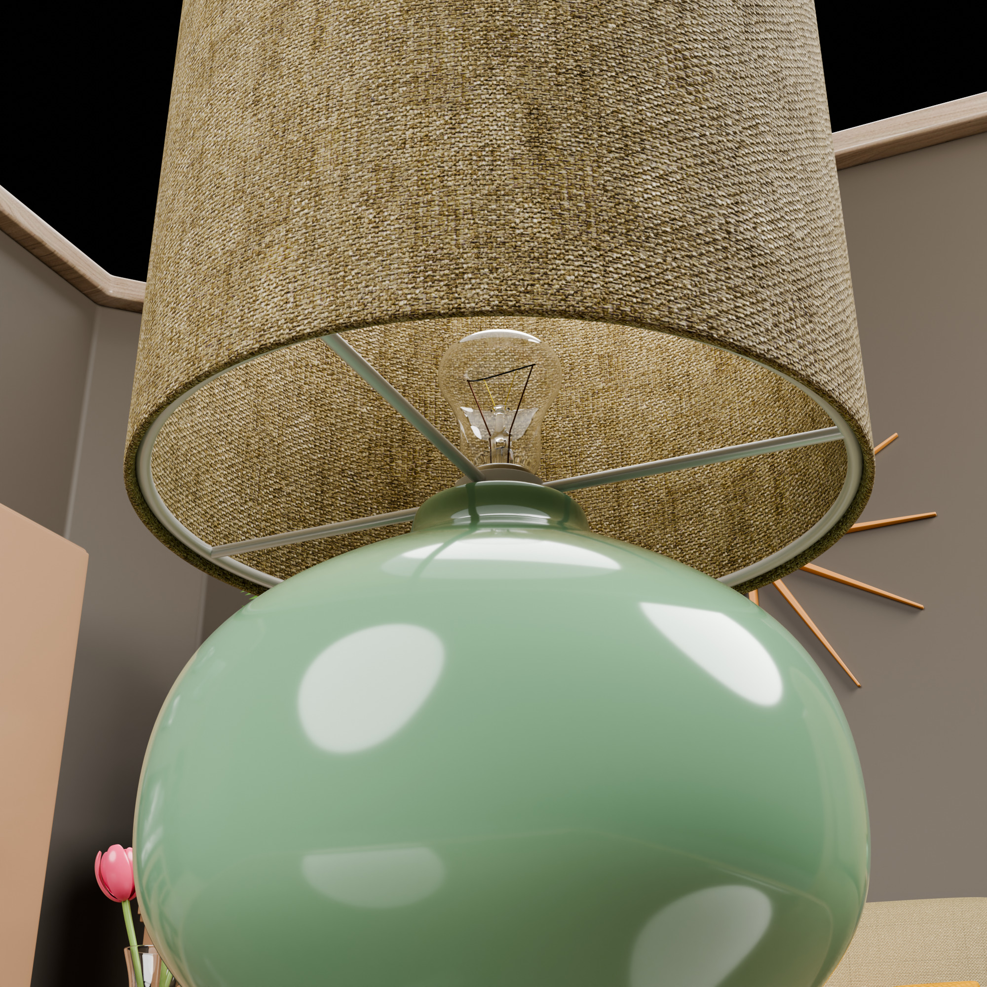 Isometric Cozy Living Room Low Poly 3D Scene Low-poly 3D model_12