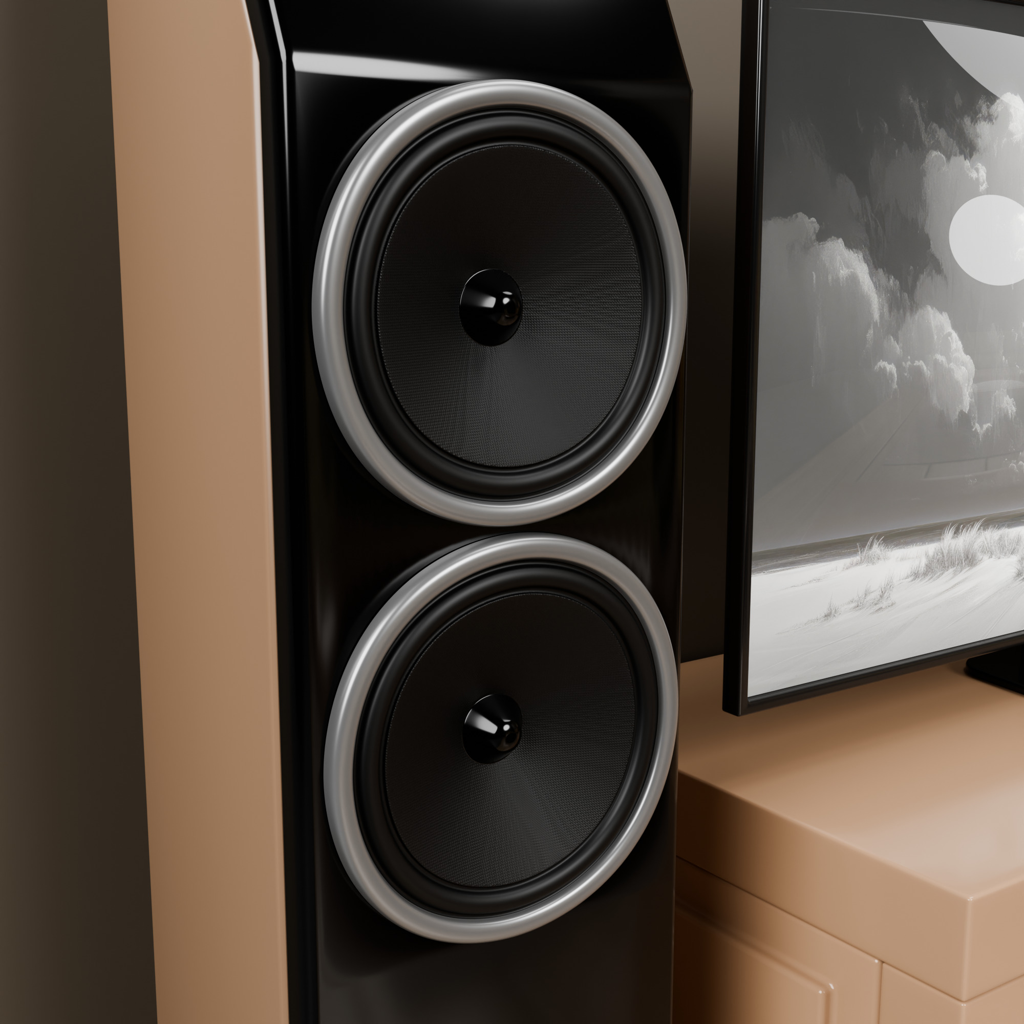 Isometric Cozy Living Room Low Poly 3D Scene Low-poly 3D model_6