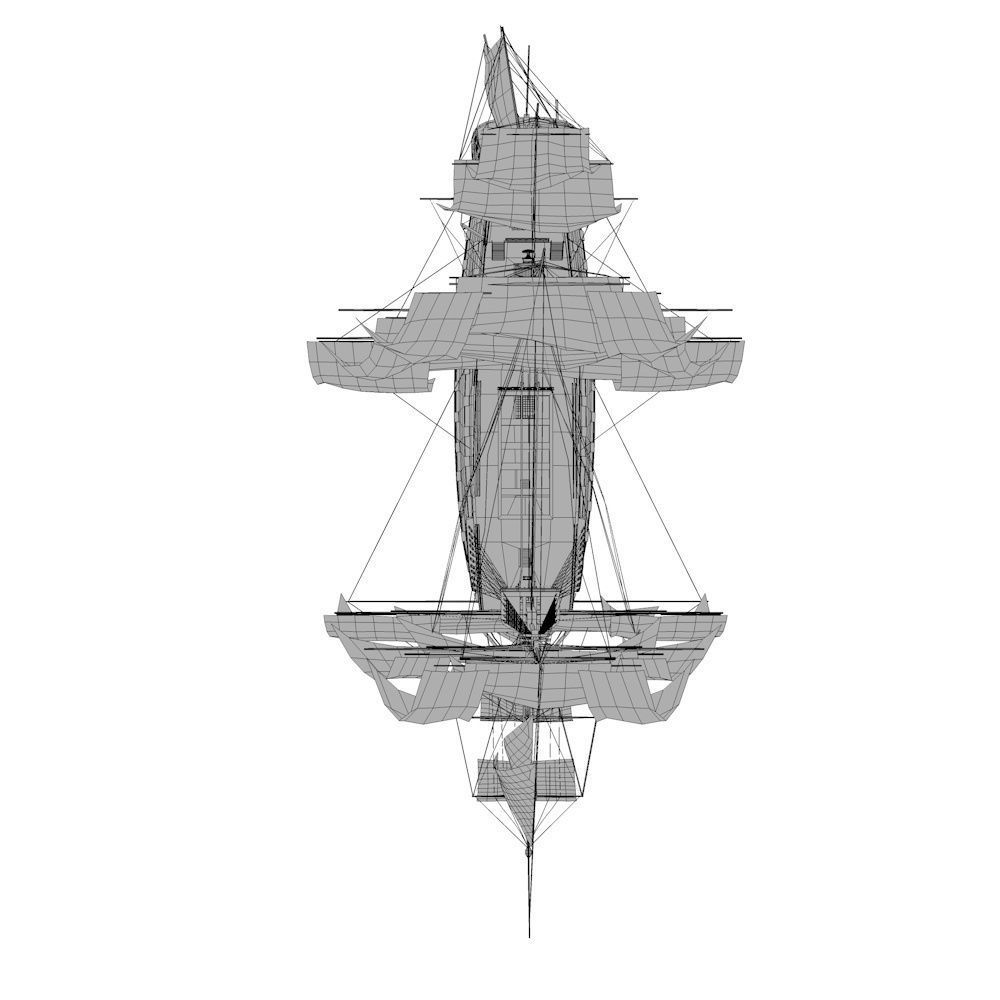 HMS Vanguard Sailing ship Low-poly 3D model_18