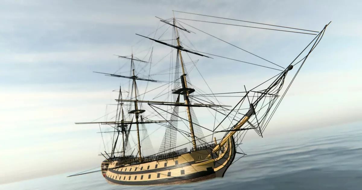 HMS Vanguard Sailing ship Low-poly 3D model_12