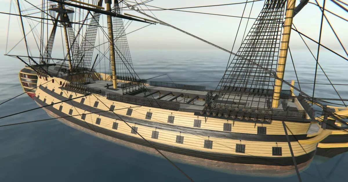 HMS Vanguard Sailing ship Low-poly 3D model_13