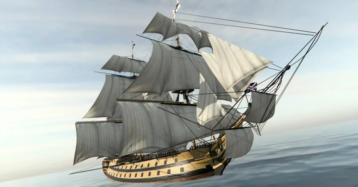 HMS Vanguard Sailing ship Low-poly 3D model_11