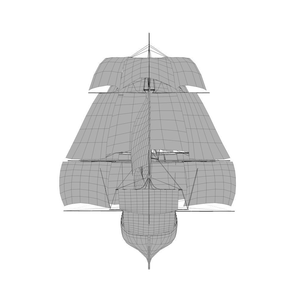 HMS Vanguard Sailing ship Low-poly 3D model_19
