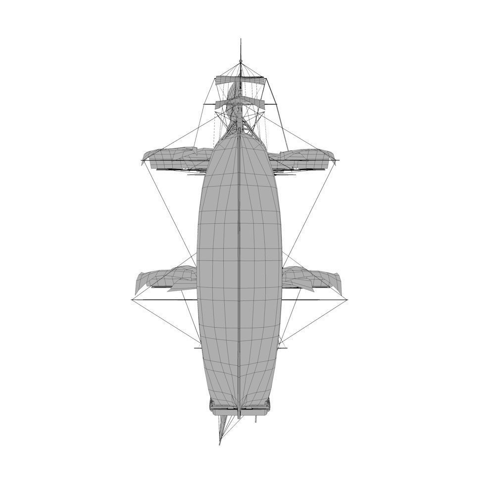 HMS Vanguard Sailing ship Low-poly 3D model_17