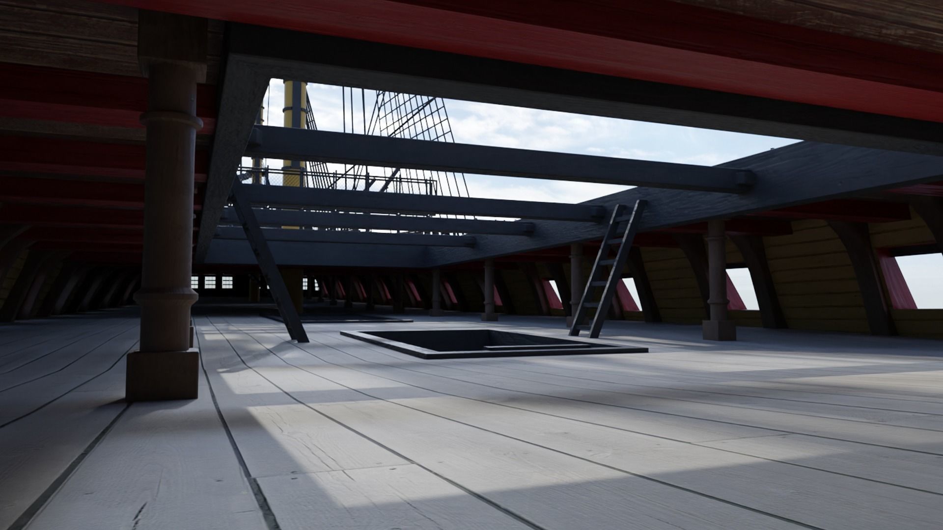 HMS Vanguard Sailing ship Low-poly 3D model_5