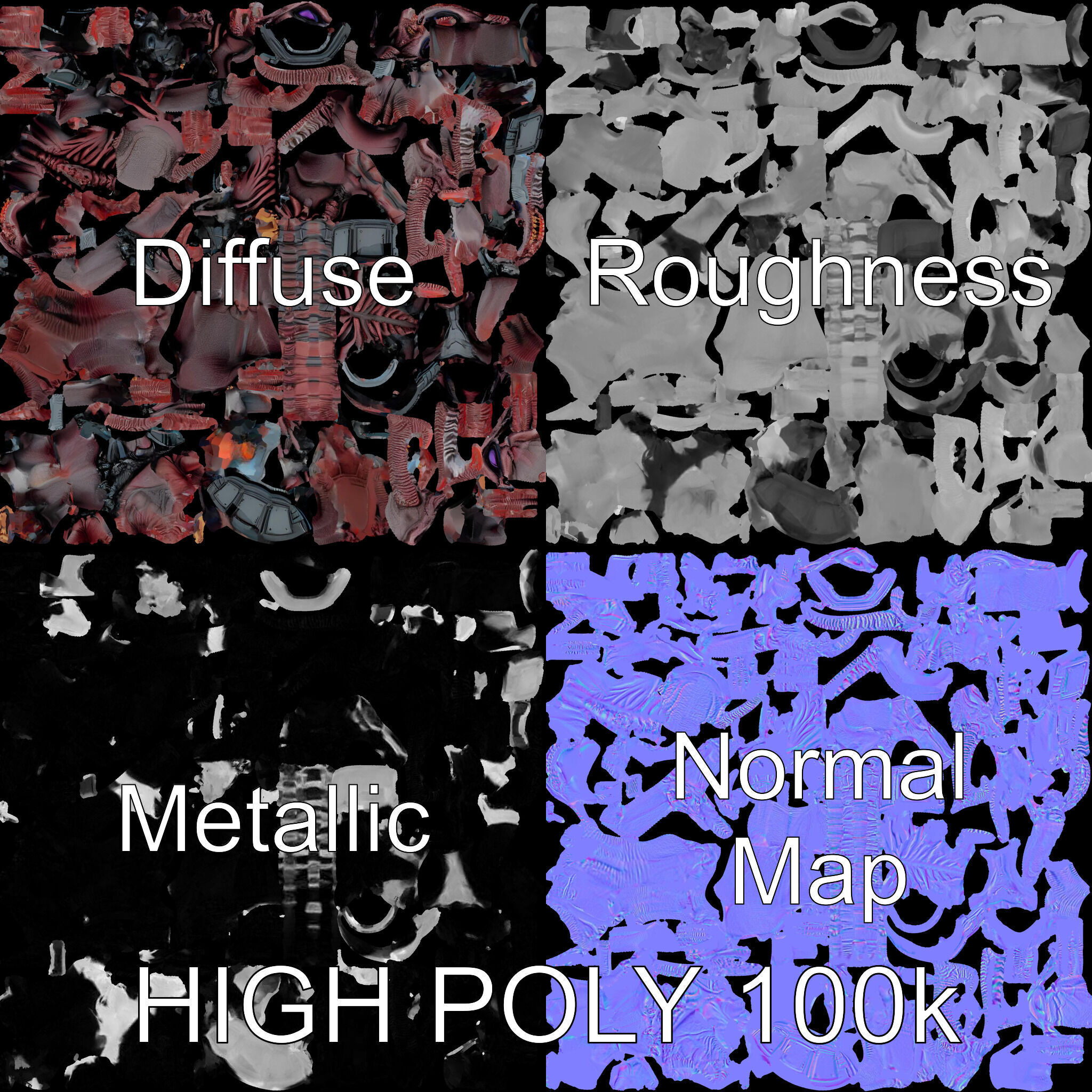 Demonic Warrior Horned Creature with Armor and Claws for Games Low-poly 3D model_3