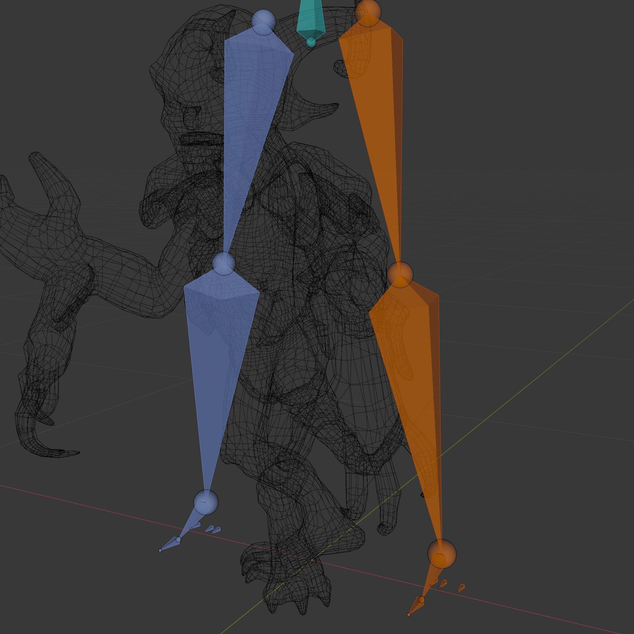 Demonic Warrior Horned Creature with Armor and Claws for Games Low-poly 3D model_34
