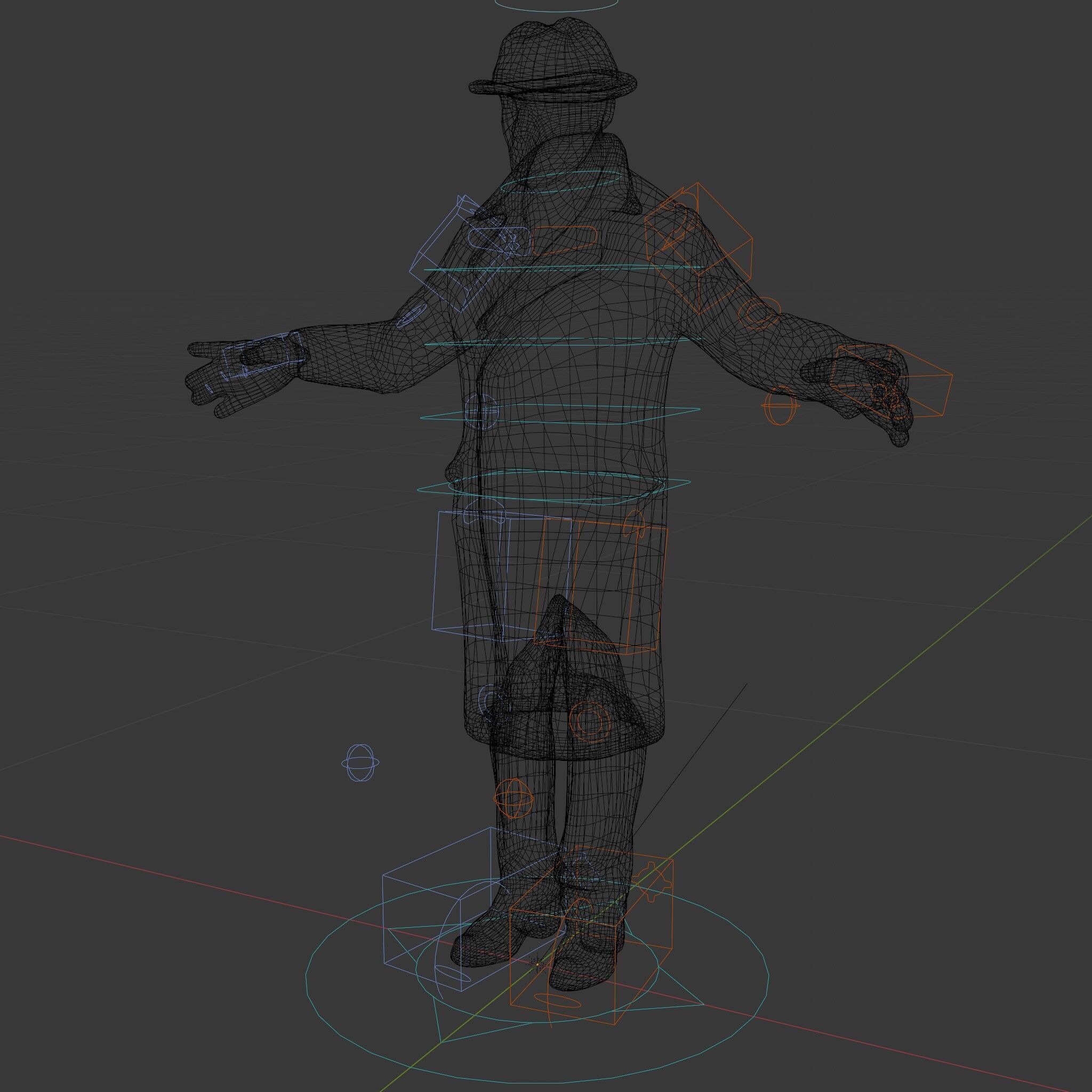 Detective Brown Coat Character Low Mid and High Poly D Model Low-poly 3D model_37