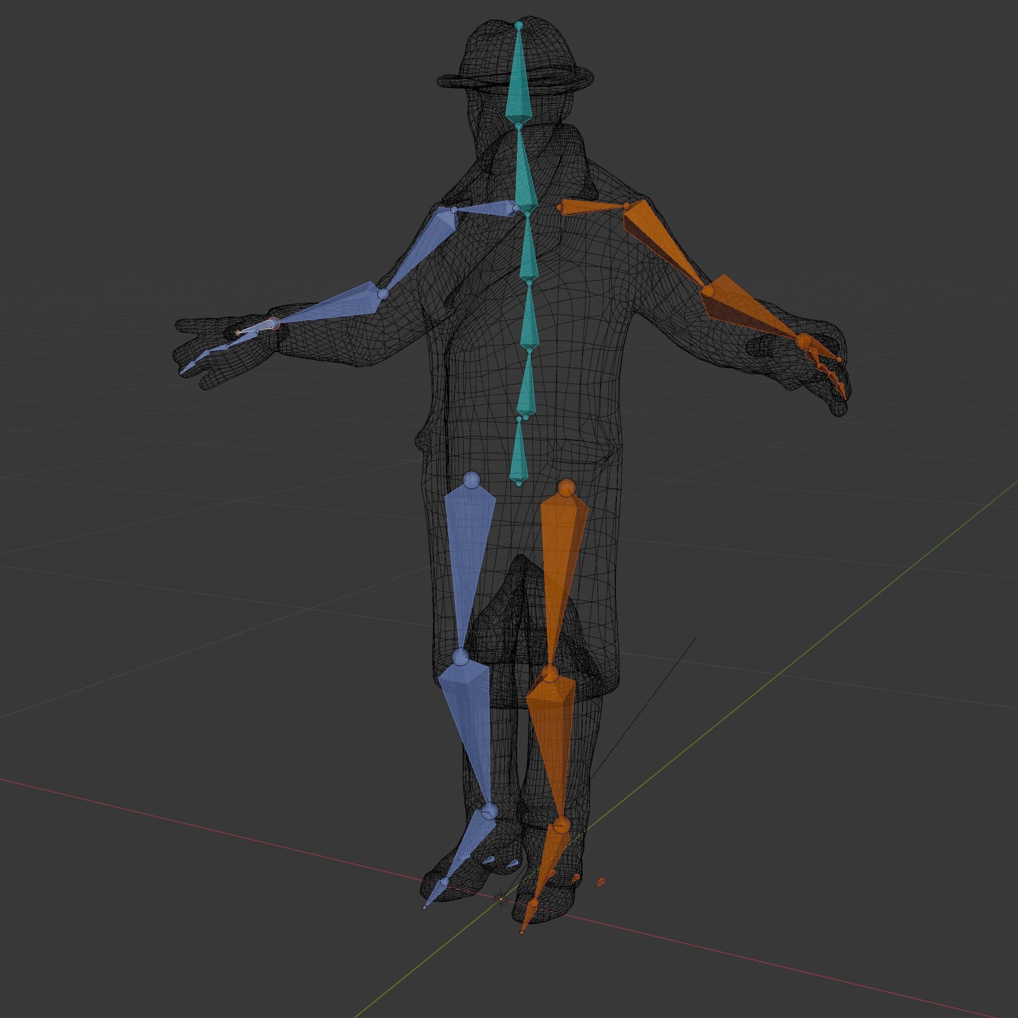 Detective Brown Coat Character Low Mid and High Poly D Model Low-poly 3D model_28