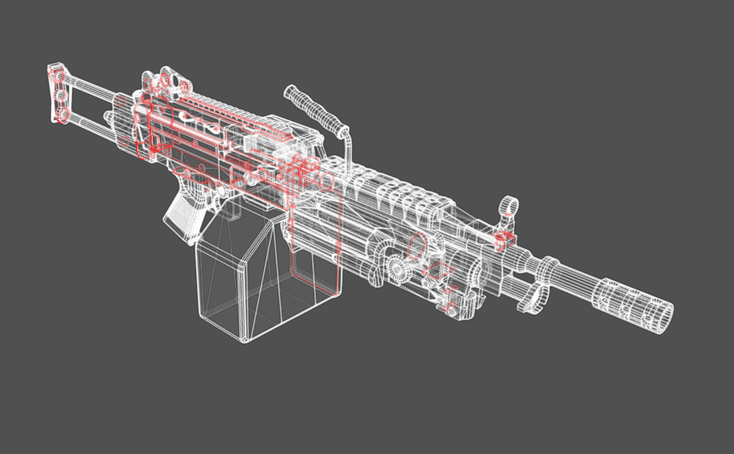 M249 SAW Low-poly 3D model_18