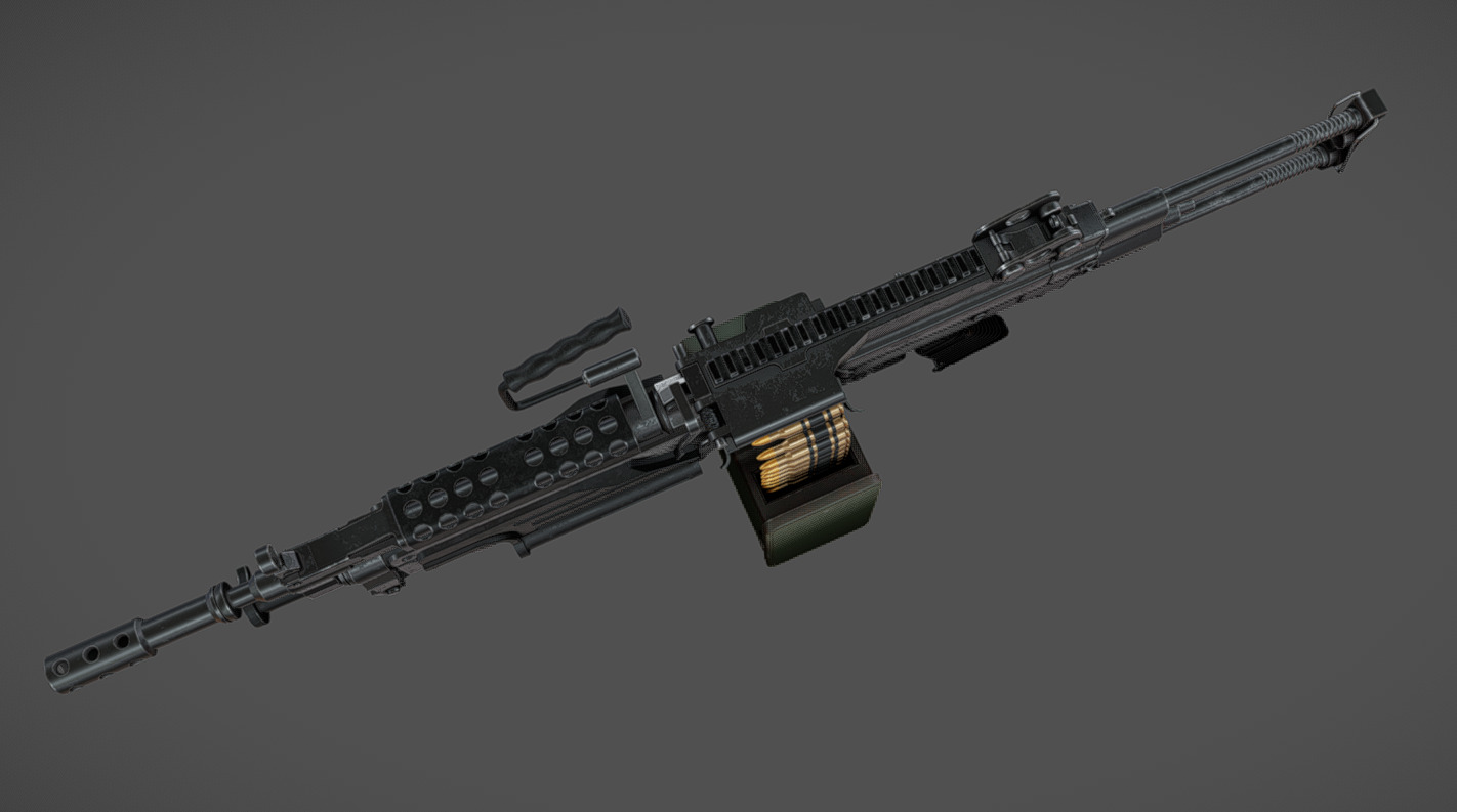 M249 SAW Low-poly 3D model_8