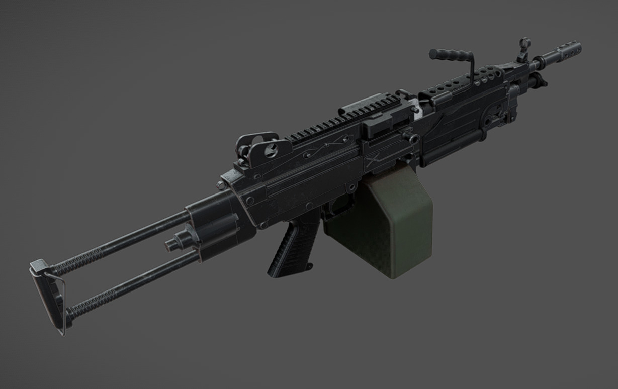 M249 SAW Low-poly 3D model_3