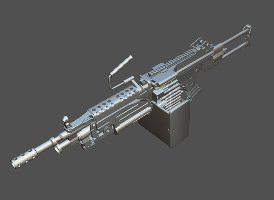 M249 SAW Low-poly 3D model_16