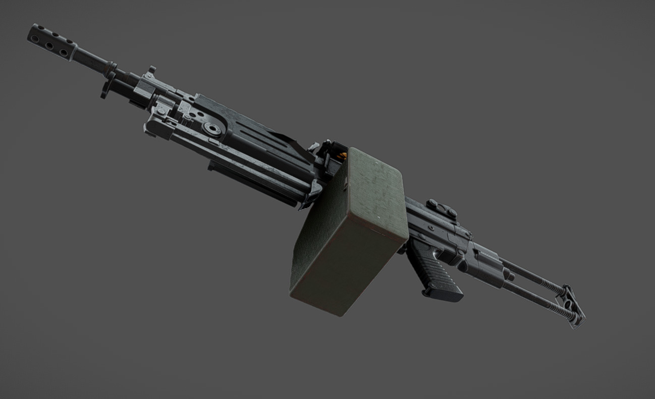 M249 SAW Low-poly 3D model_7