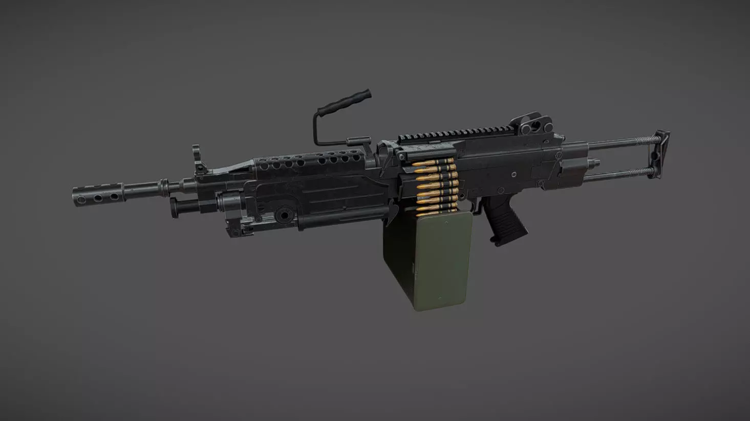 M249 SAW Low-poly 3D model_0